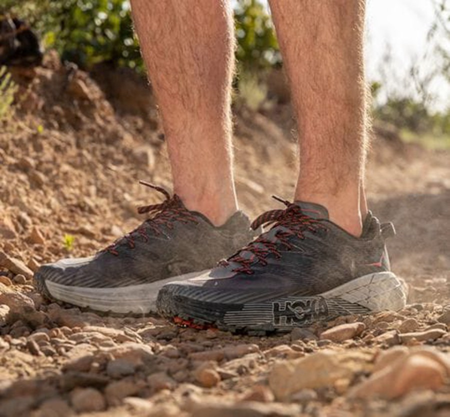 Hoka One One Mens Trail Shoes - Speedgoat 4 - Black - RDPX12869
